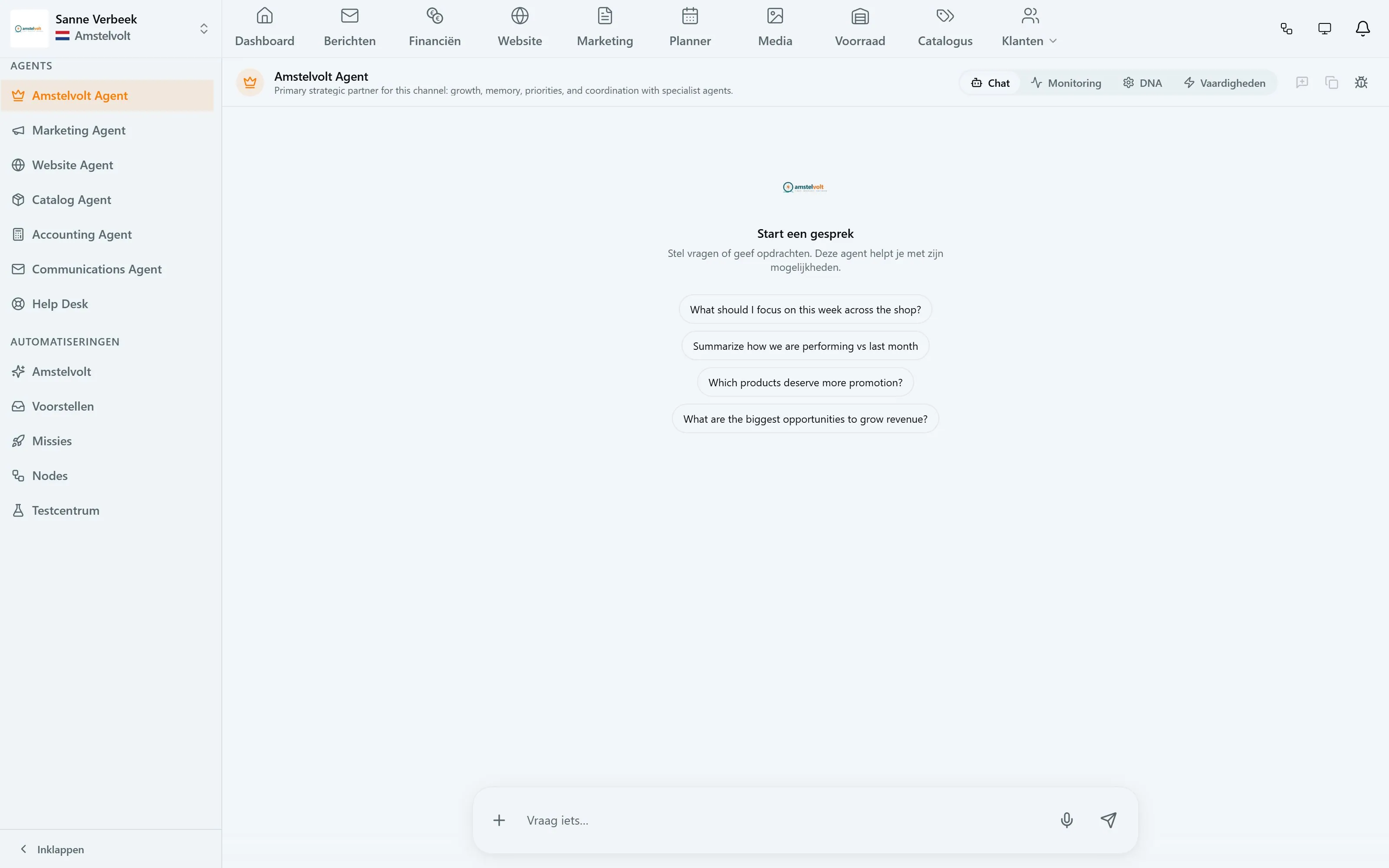 AI & automatisering · Assistent in de Amstelvolt-demo