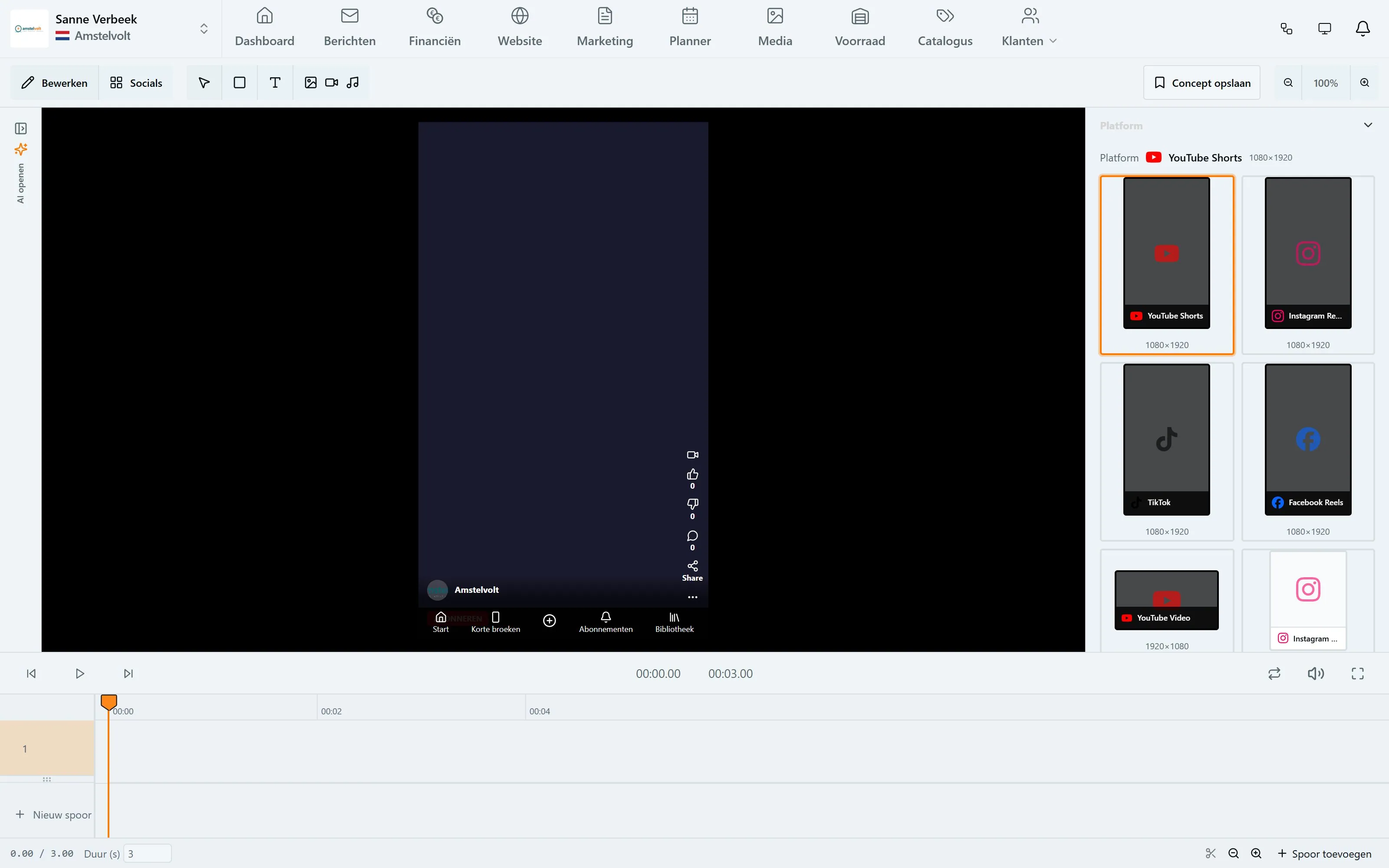 Media & creatie · Video-editor in de Amstelvolt-demo