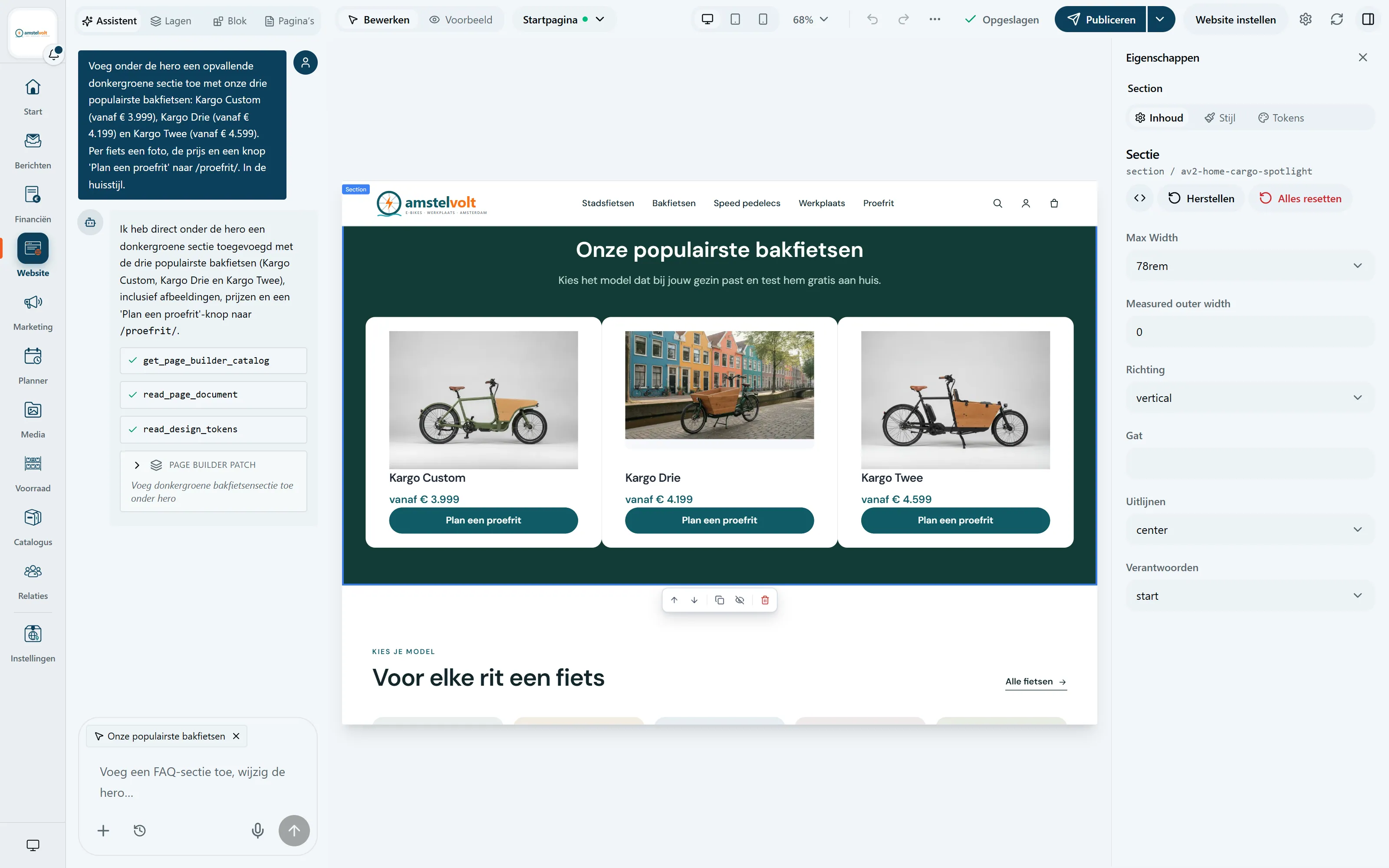 Website-editor: Klik erop en pas het zelf aan (Amstelvolt-demo)
